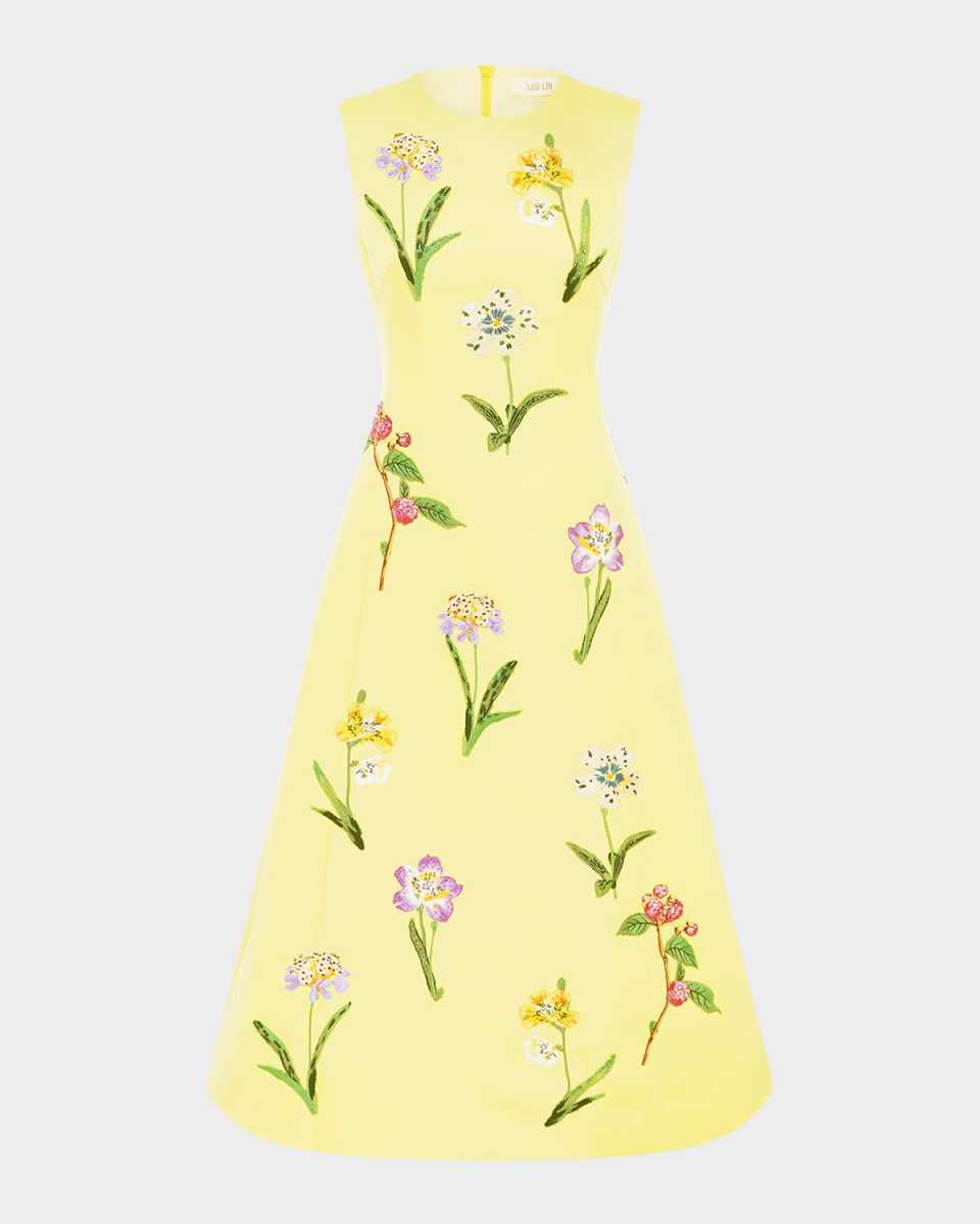 Cleo Sleeveless Floral-Print Midi Dress